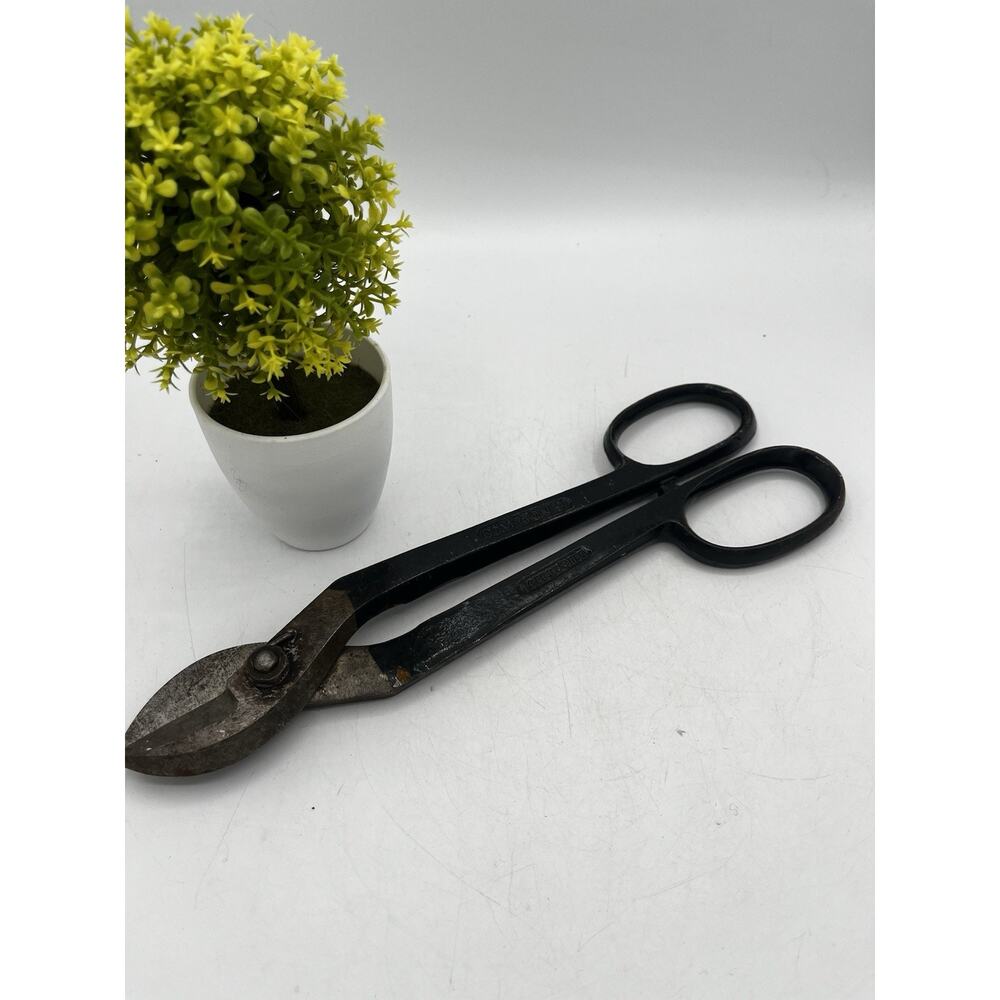 Vintage Compton 9 Forged Steel Tin Snips Sheet Metal Shears Scissor Type USA
